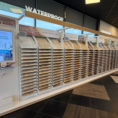 Waterproof flooring display